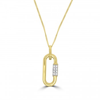 9ct Gold Paperlink Lock pendant chain