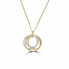 9ct Two-Tone Gold Interlocking Circle pendant chain