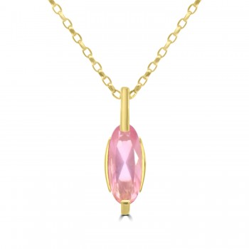 9ct Gold Rose Quartz Moval pendant