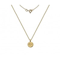 9ct Gold Round Textured Disc Pendant chain