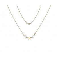 9ct Two Tone Gold Three Kisses Necklet chain
