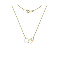 9ct Gold Three-tone Ringed Necklet