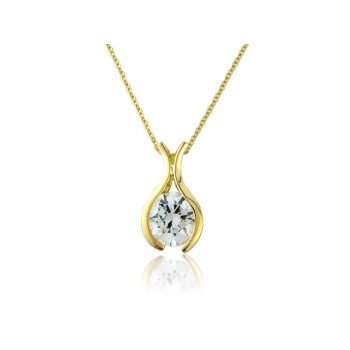 9ct Gold Solitaire pendant chain