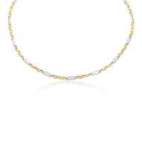 9ct Gold Two Tone Fetter chain necklet
