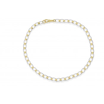 9ct Yellow & White Gold Rollerball Chain