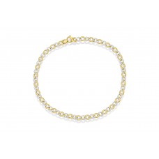 9ct Yellow & White Gold Flat Curb Chain