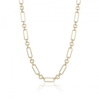 9ct Gold Round and Rectangular Link Chain necklace