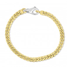 18ct Two Tone Gold Round Curb bracelet