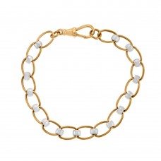 9ct Rose & White Gold Rollerball Bracelet