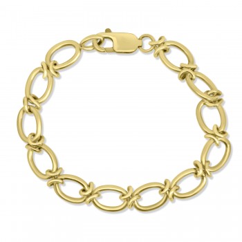 9ct Gold Handmade Oval and Knot Bracelet