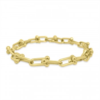 9ct Gold Handmade U-Bead Linked Bracelet