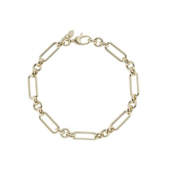 9ct Gold Round and Rectangular link bracelet