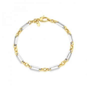 9ct Gold Two Tone Fetter Bracelet