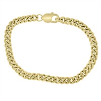 9ct Gold Flat Curb Gents Bracelet