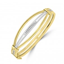9ct Two Tone Gold Bangle
