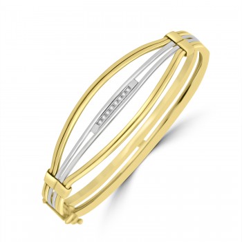 9ct Two Tone Gold Bangle