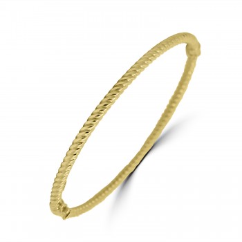9ct Gold Twisted Hinged Bangle