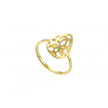 9ct Yellow Gold Open Flower Ring
