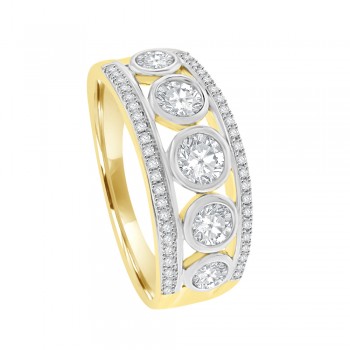 9ct Gold Cubic Zirconia 3-Row Eternity Ring