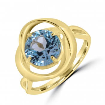 9ct Gold Blue Topaz Abstract dress ring