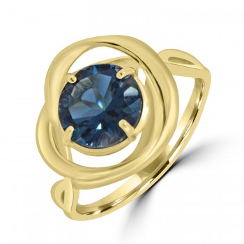 9ct Gold London Blue Topaz Abstract Twist dress ring