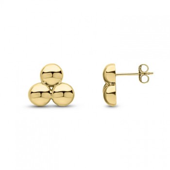 9ct Gold Trefoil Bead Stud earrings