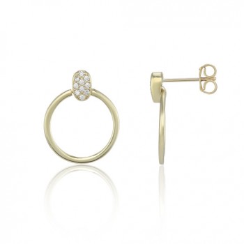 9ct Gold Circle Drop Earrings