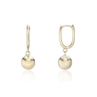 9ct Gold Huggy Bead Dropper Earrings