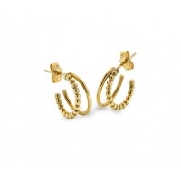 9ct Gold Beaded Split Hoop earrings