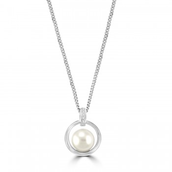 Sterling Silver Freshwater Pear Eclipse Pendant