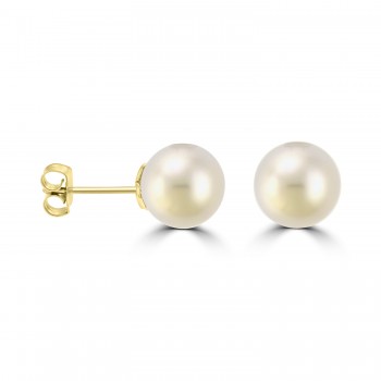 9ct Gold Freshwater 9-9.5mm Pearl Stud Earrings