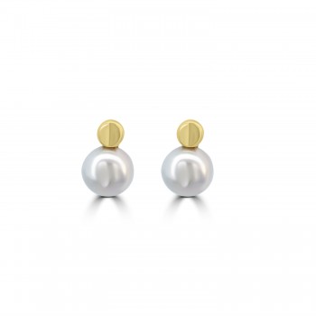 9ct Gold Freshwater Bouton Pearl stud earrings
