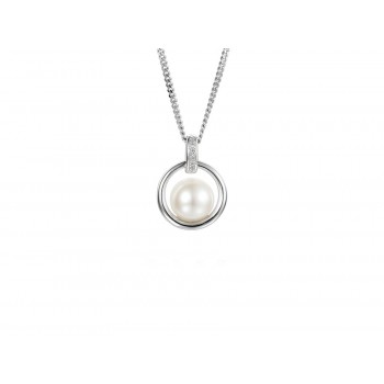 Sterling silver Pearl Circle pendant chain