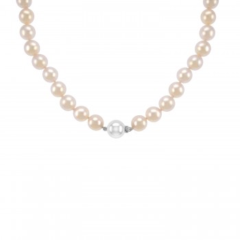 Akoya Cultured Pearl Necklet with 18ct White Gold Ball Clasp