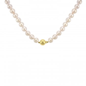 Akoya Pearl Necklet with 18ct Gold Ball Clasp