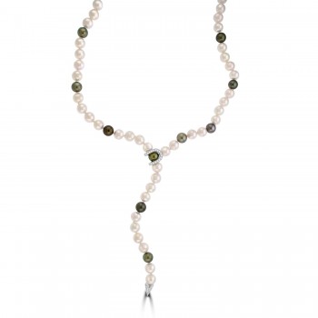 Akoya and Tahitian Cultured Pearl Lariat Necklet