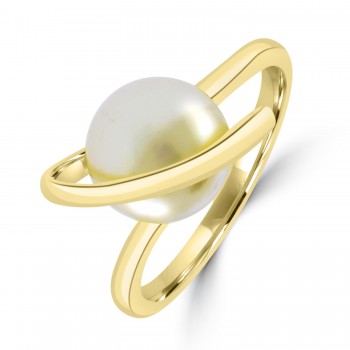 9ct Gold Pearl Overlap ring