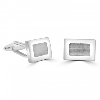 Stainless Steel Two Tone rectangular Cufflinks