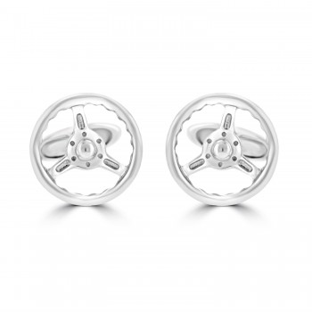 Sterling Silver Steering Wheel Cufflinks