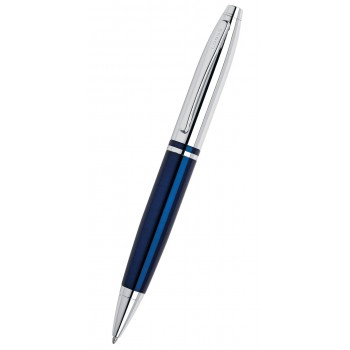 Cross Calais Chrome and Blue Lacquer Ballpoint Pen
