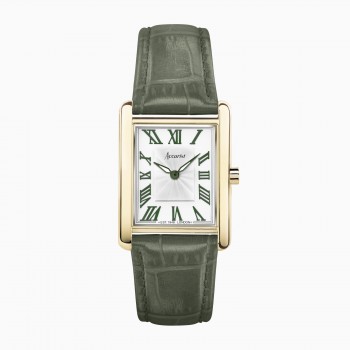 Accurist Rectangular Ladies Green Strap Watch