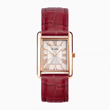 Accurist Rose Rectangular Ladies Watch with Red Strap