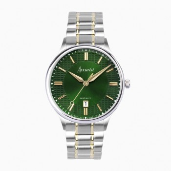 Accurist Green Gents Two-Tone Bracelet Watch