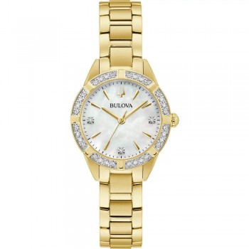 Bulova Class Sutton Diamond Gold plate Bracelet Watch