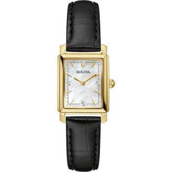 Bulova Ladies Gold Tone Diamond Sutton Strap Watch