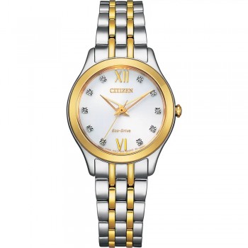 Citizen Eco-Drive Ladies Two Tone Bracelet Diamond Watch