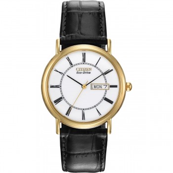 Citizen Eco-Drive Gold Mens Strap Watch
