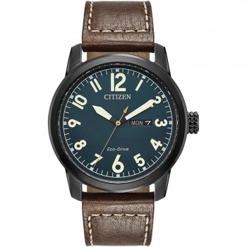 Citizen Eco-Drive Mens Brown Strap Watch