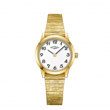 Rotary Gold Plated Expandable Ladies Bracelet Watch