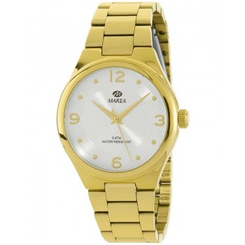 Marea Mens Gold Plate Bracelet Watch
